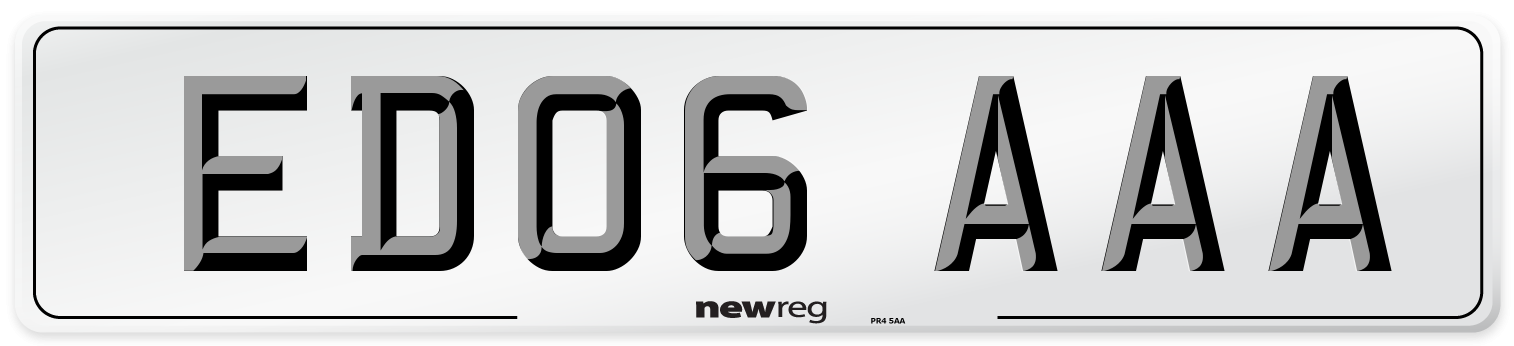 ED06 AAA Number Plate from New Reg